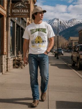 Yellowstone Dutton Ranch Graphic T-Shirt | White Short Sleeve Unisex Size M